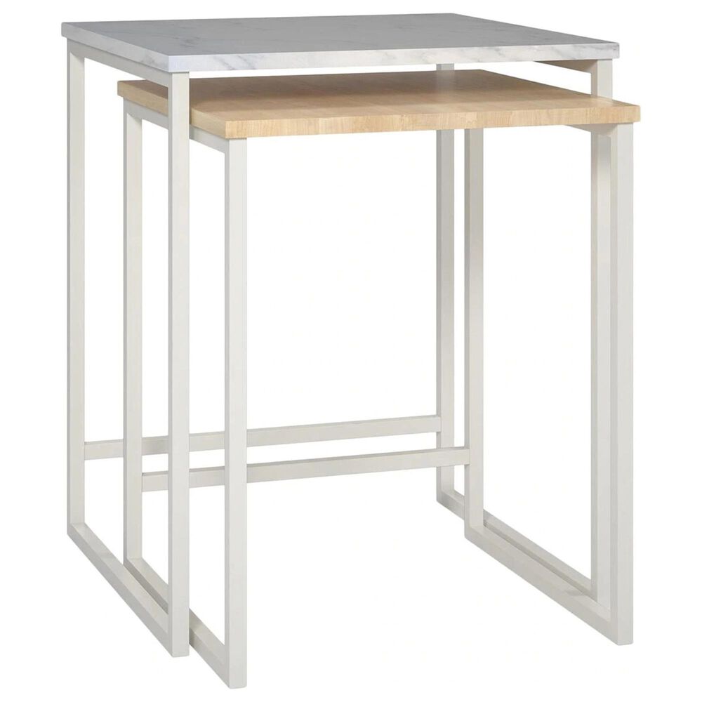 CosmoLiving Scarlett Nesting Coffee and End Tables White Marble and Natural CosmoLiving Scarlett Nesting Coffee and End Tables White Marble and Natural